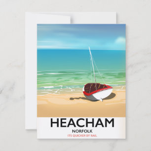 Heacham Norfolk vintage seaside poster