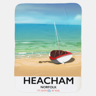 Heacham Norfolk vintage seaside poster Baby Blanket