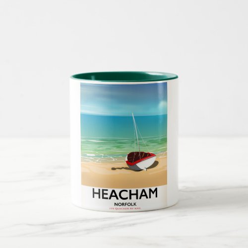 Heacham Norfolk vintage seaside poster Two_Tone Coffee Mug