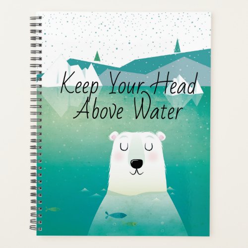 Head Above Water Cute Polar Bear Planner