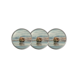 Head Above Water Turtle Ocean Wildlife Art Golf Ball Marker