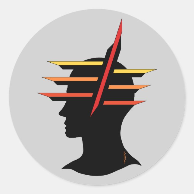 Head Abstract Classic Round Sticker (Front)