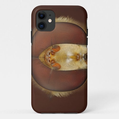 Head and Compound Eyes of a Hover Fly iPhone 11 Case