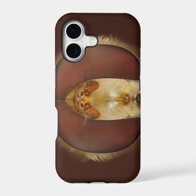 Head and Compound Eyes of a Hover Fly Iphone Case (Back)