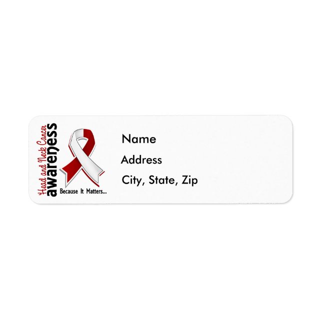 Head and Neck Cancer Awareness 5 Label (Front)