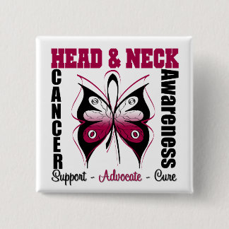Head and Neck Cancer Awareness Butterfly Button