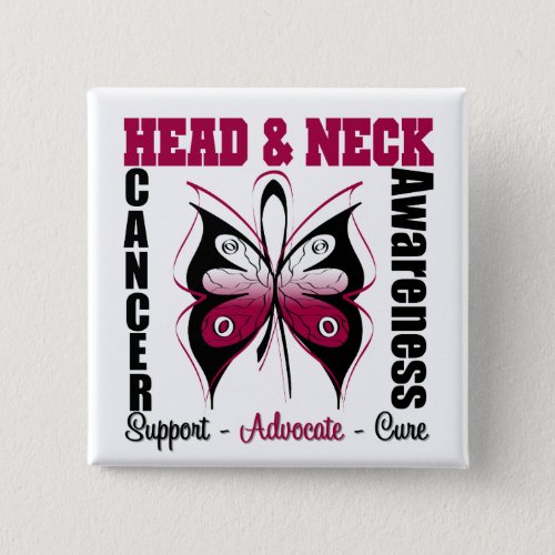 Head and Neck Cancer Awareness Butterfly Button