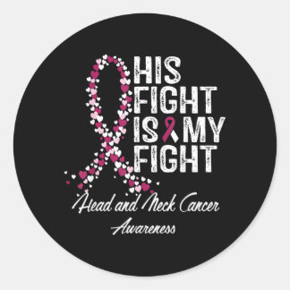 Head and Neck Cancer Awareness Fight is Suprt Classic Round Sticker