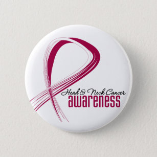 Head and Neck Cancer Awareness Grunge Ribbon Pinback Button