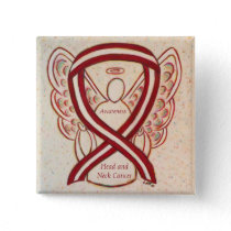 Head and Neck Cancer Awareness Ribbon Angel Pin
