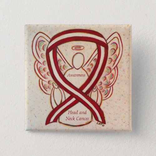 Head and Neck Cancer Awareness Ribbon Angel Pin