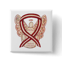 Head and Neck Cancer Awareness Ribbon Angel Pin
