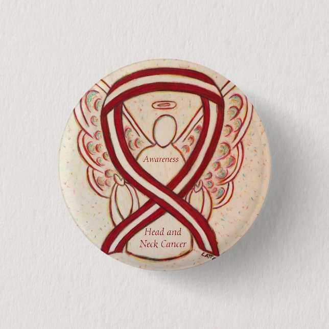 Head and Neck Cancer Awareness Ribbon Angel Pin (Front)