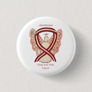 Head and Neck Cancer Awareness Ribbon Angel Pin