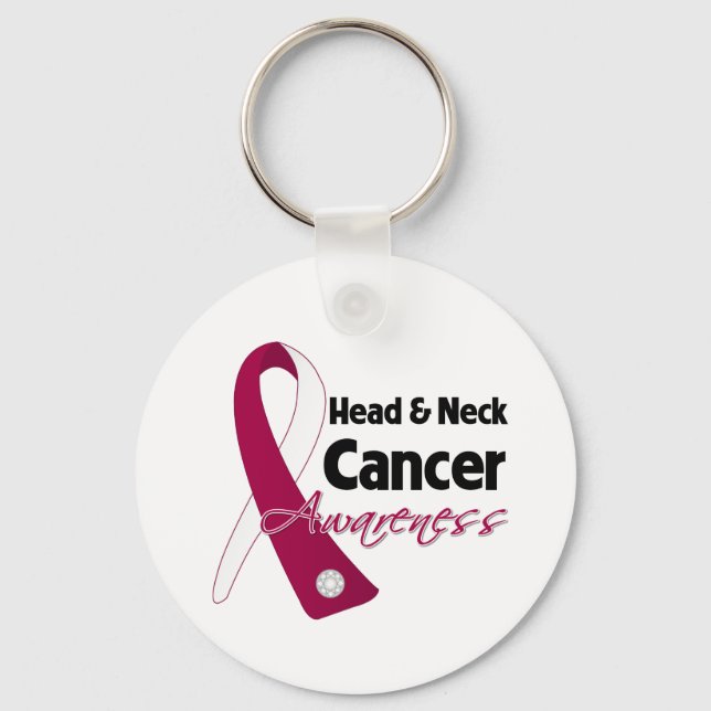 Head and Neck Cancer Awareness Ribbon Keychain (Front)