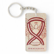Head and Neck Cancer Awareness Ribbon Keychain