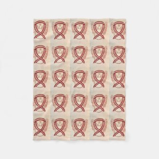 Head and Neck Cancer Awareness Ribbon Soft Blanket