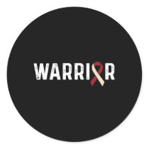 Head And Neck Cancer Awareness Ribbon Warrior Classic Round Sticker