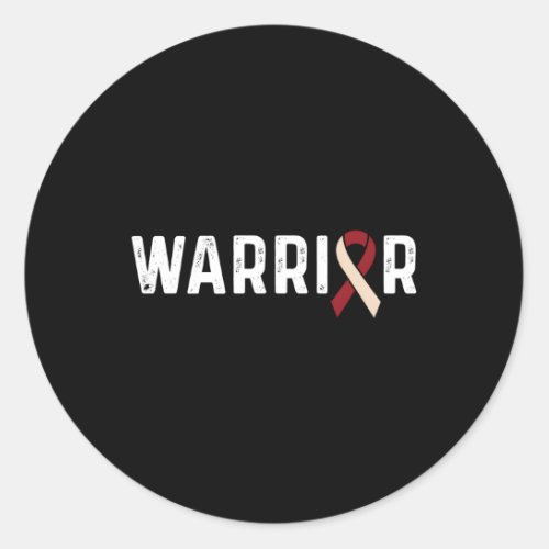 Head And Neck Cancer Awareness Ribbon Warrior Classic Round Sticker