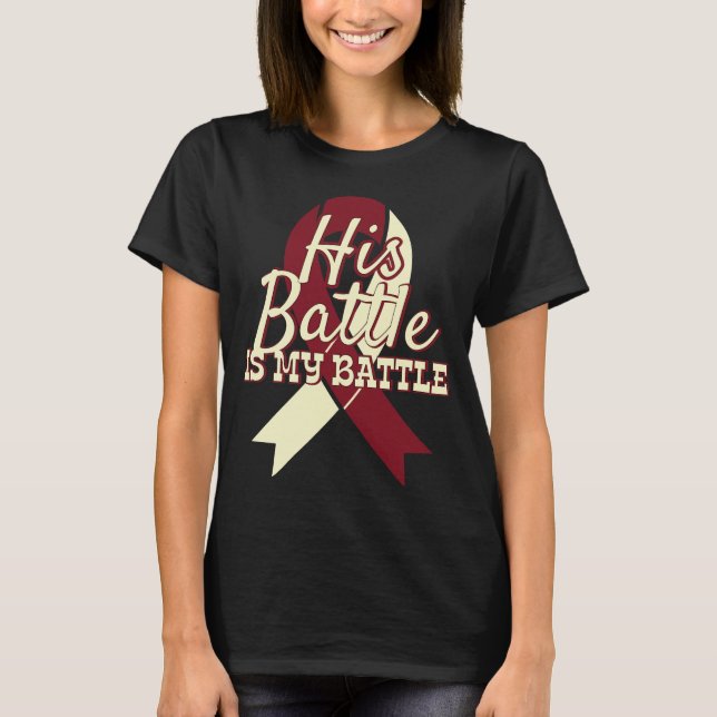 Head and Neck Cancer Awareness Shirt His Battle (Front)