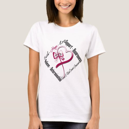 Head and Neck Cancer Faith Hope Love Butterfly T_Shirt