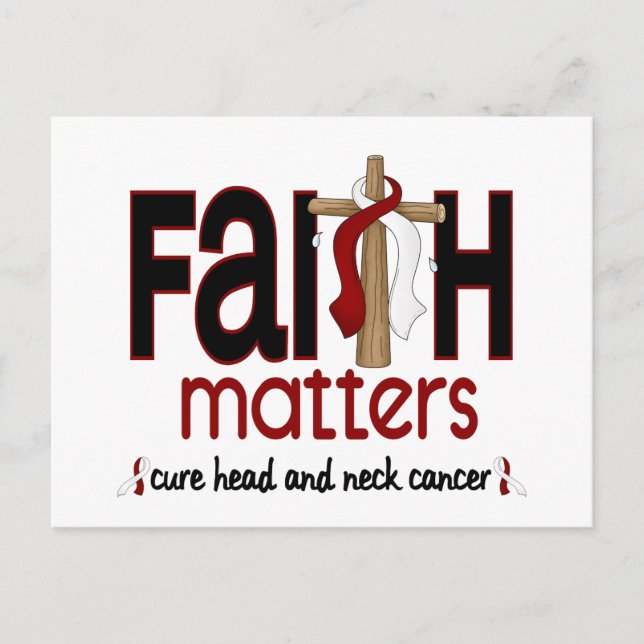 Head and Neck Cancer Faith Matters Cross 1 Postcard (Front)