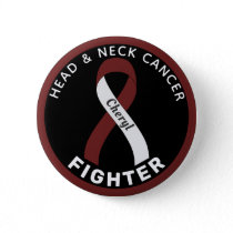 Head and Neck Cancer Fighter Ribbon Black Button