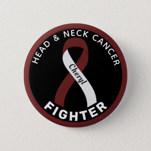 Head and Neck Cancer Fighter Ribbon Black Button