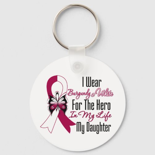 Head and Neck Cancer Hero My Daughter Keychain