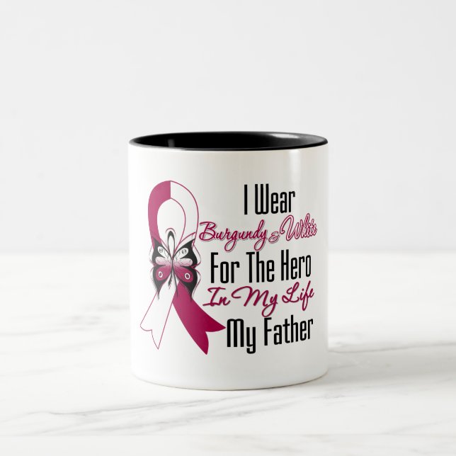 Head and Neck Cancer Hero My Father Two-Tone Coffee Mug (Center)