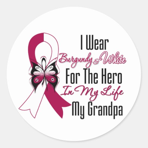 Head and Neck Cancer Hero My Grandpa Classic Round Sticker