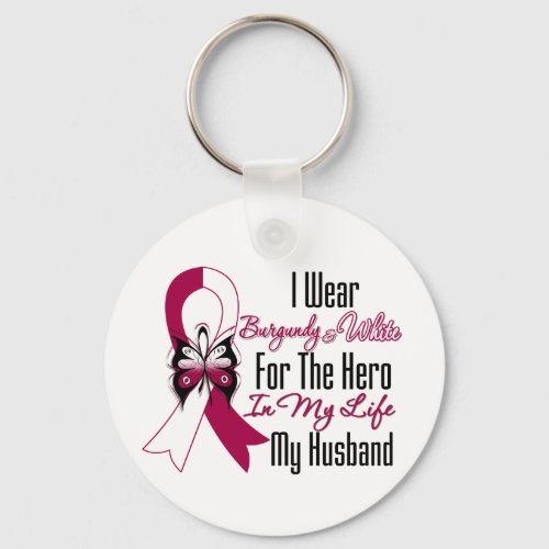 Head and Neck Cancer Hero My Husband Keychain