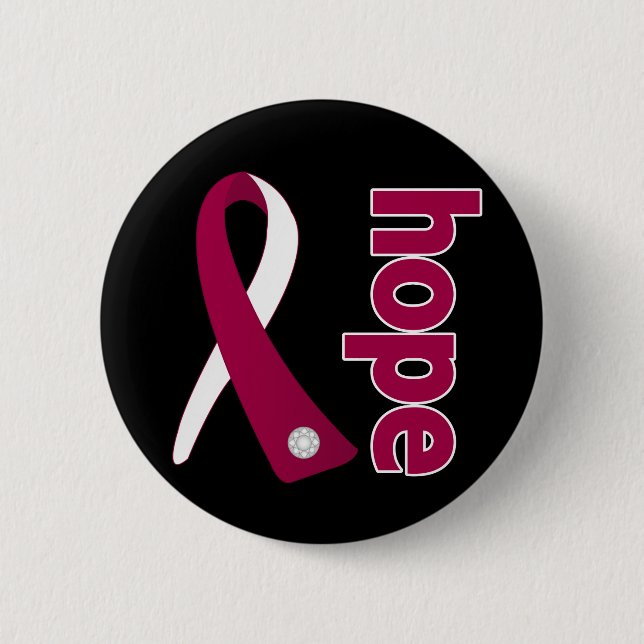 Head and Neck Cancer Hope Ribbon Pinback Button (Front)