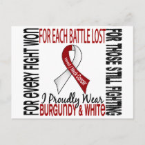 Head And Neck Cancer I Proudly Wear Burgundy White Postcard