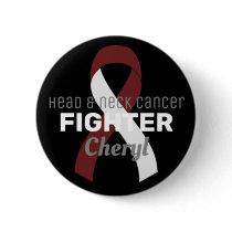 Head and Neck Cancer Ribbon Black Button