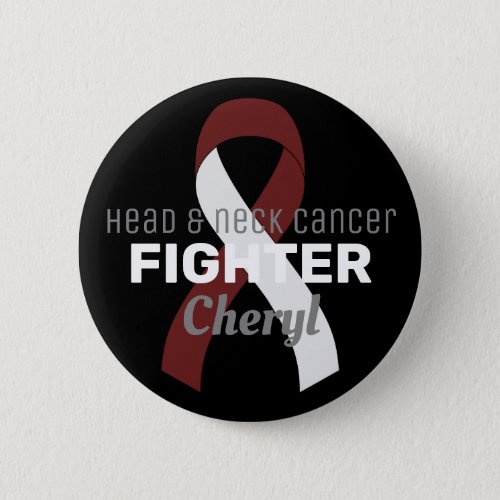 Head and Neck Cancer Ribbon Black Button