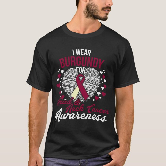 Head And Neck Cancer Ribbon Support Awareness Love T-Shirt (Front)