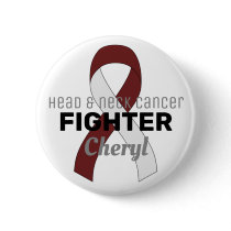 Head and Neck Cancer Ribbon White Button