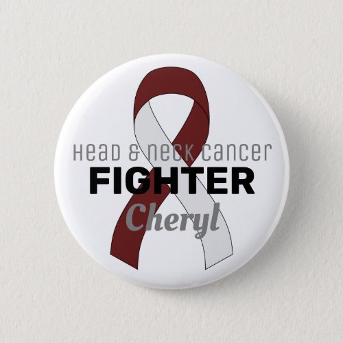 Head and Neck Cancer Ribbon White Button