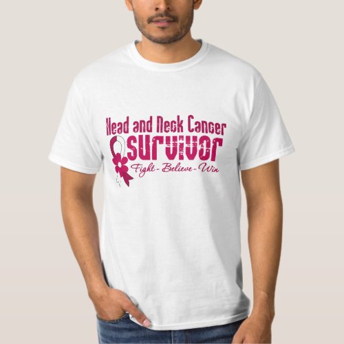 Head and Neck Cancer Survivor Flower Ribbon T_Shirt