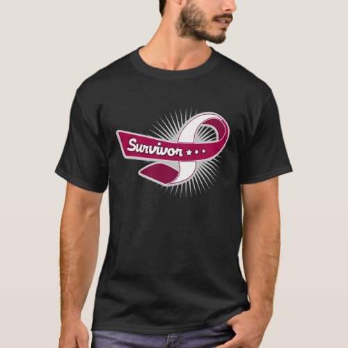 Head and Neck Cancer Survivor Ribbon T_Shirt