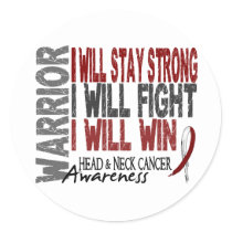 Head And Neck Cancer Warrior Classic Round Sticker