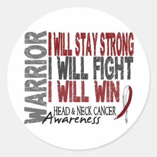 Head And Neck Cancer Warrior Classic Round Sticker