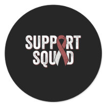 Head And Neck Throat Oral Cancer Support Squad Classic Round Sticker