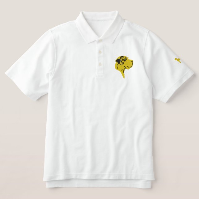Head and Silhouette Great Danes  Embroidered Polo  (Design Front)