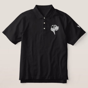 Head and Silhouette Great Danes  Embroidered Polo Shirt