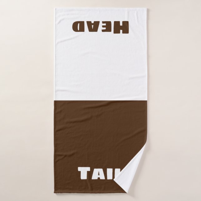 Head and Tail Fun Brown and White Bath Towel (Bath Towel)