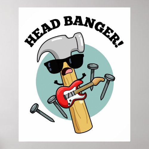 Head Banger Funny Music Puns  Poster