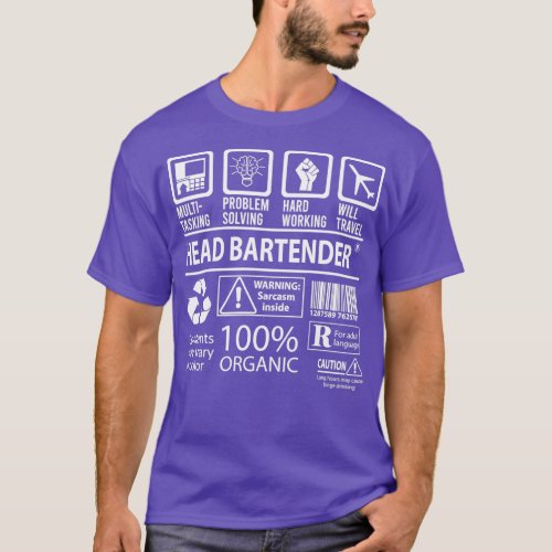 Head Bartender MultiTasking Certified Job Gift Ite T_Shirt
