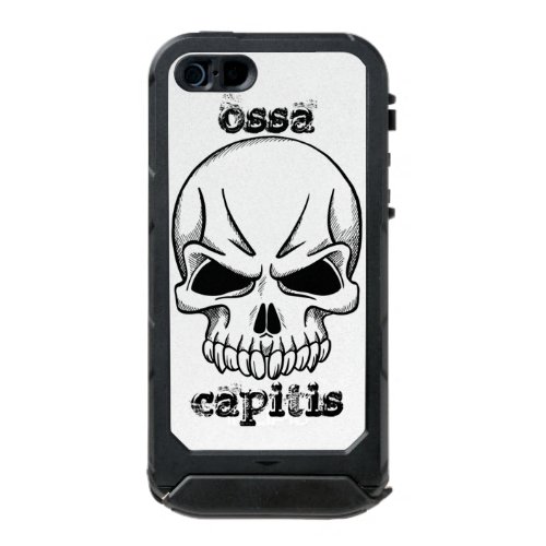Head bones  skull vector design on black text waterproof case for iPhone SE55s